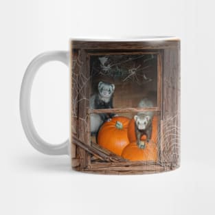 Ferrets Halloween Pumpkin Guard - Ferret art design Mug